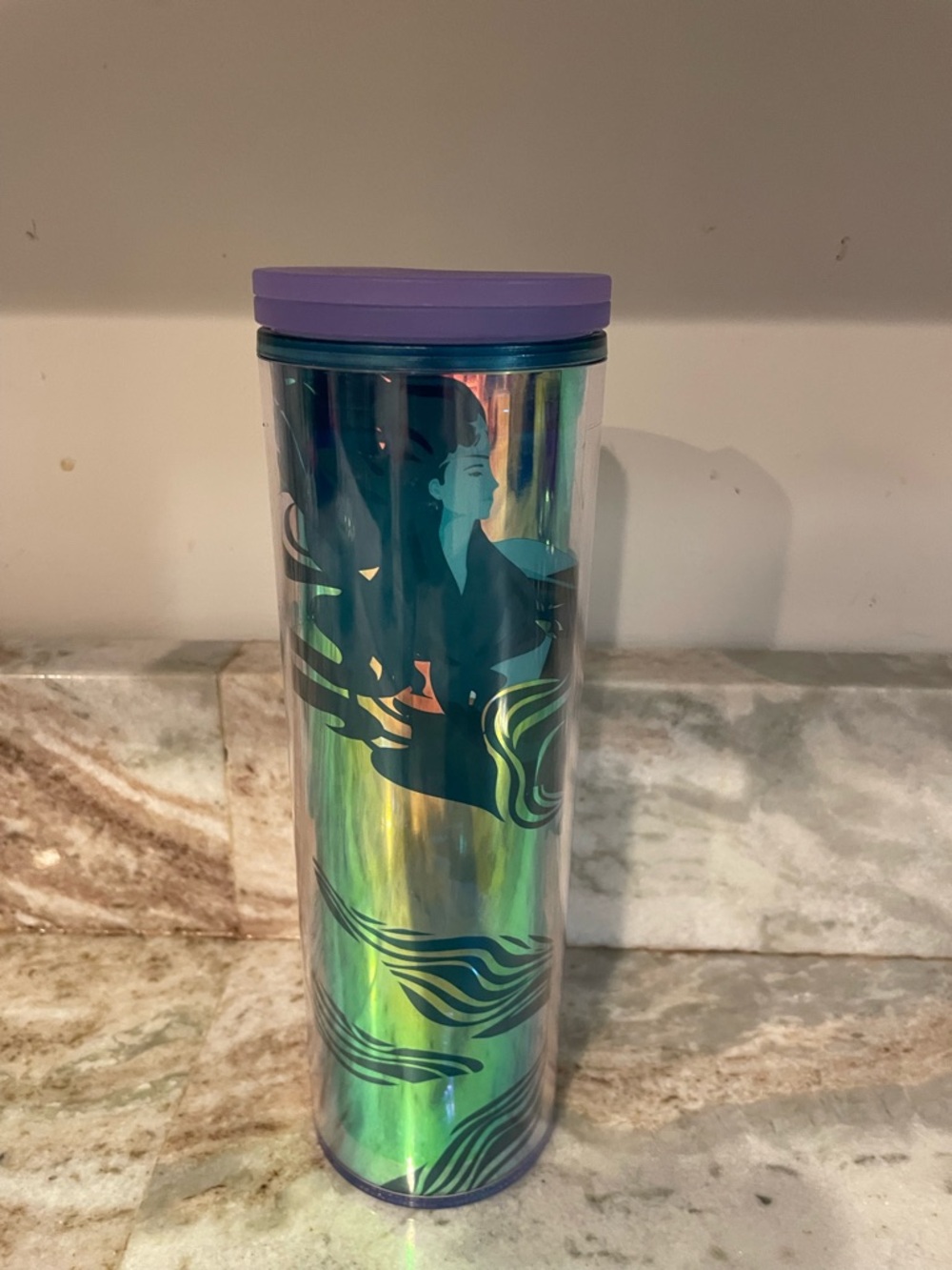 Starbucks Iridescent Mermaid Tumbler with Purple Lid